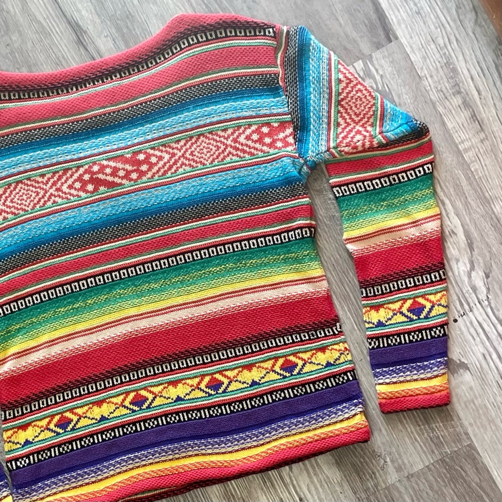 Vintage 1990s LRL Ralph Lauren Colorful Southwestern Western Knit Sweater Small - Picture 12 of 14